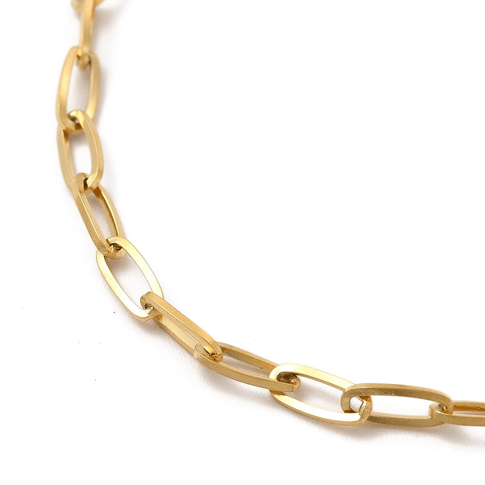 Paper Clip 14k Gold Plated Bracelet