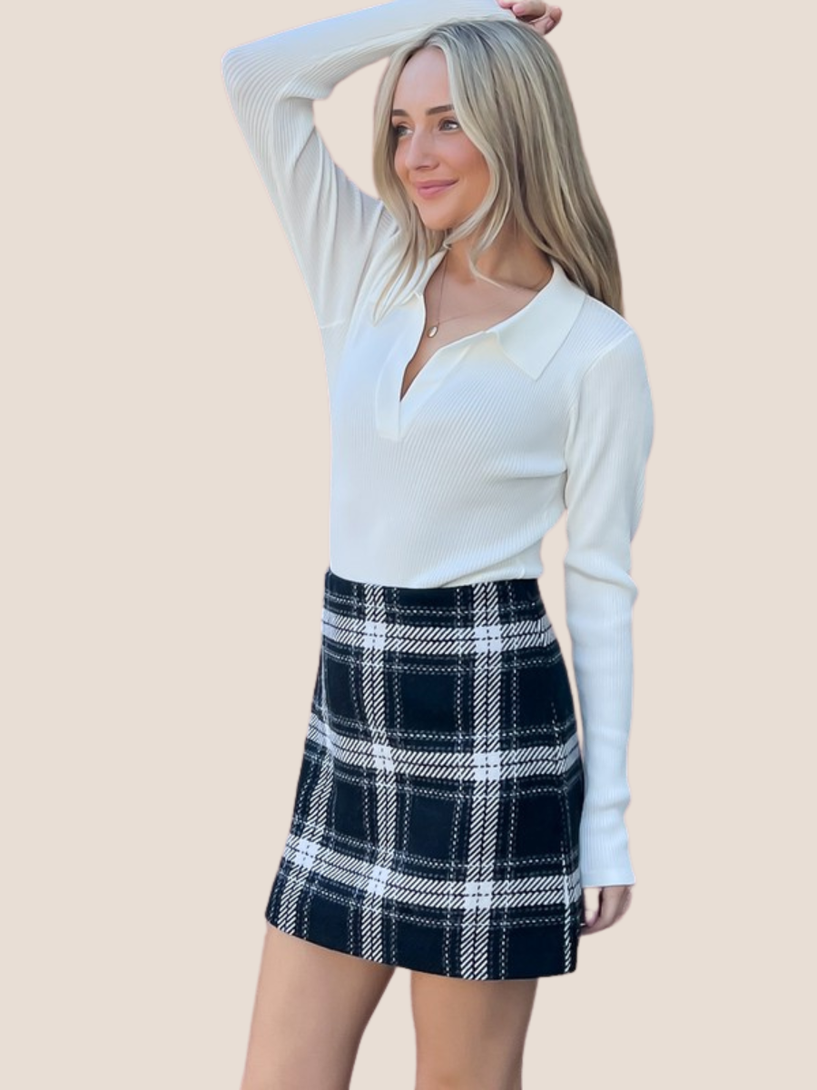 Plaid Patterned Mini Skirt