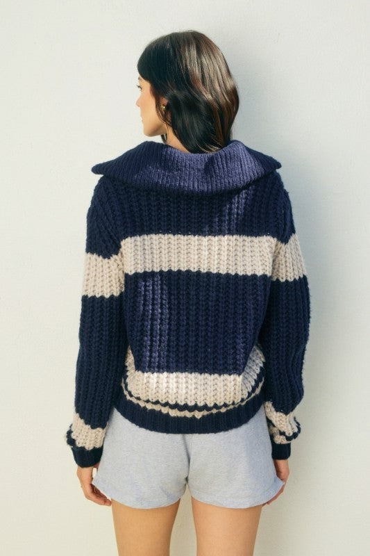 Striped Sweater Jacket