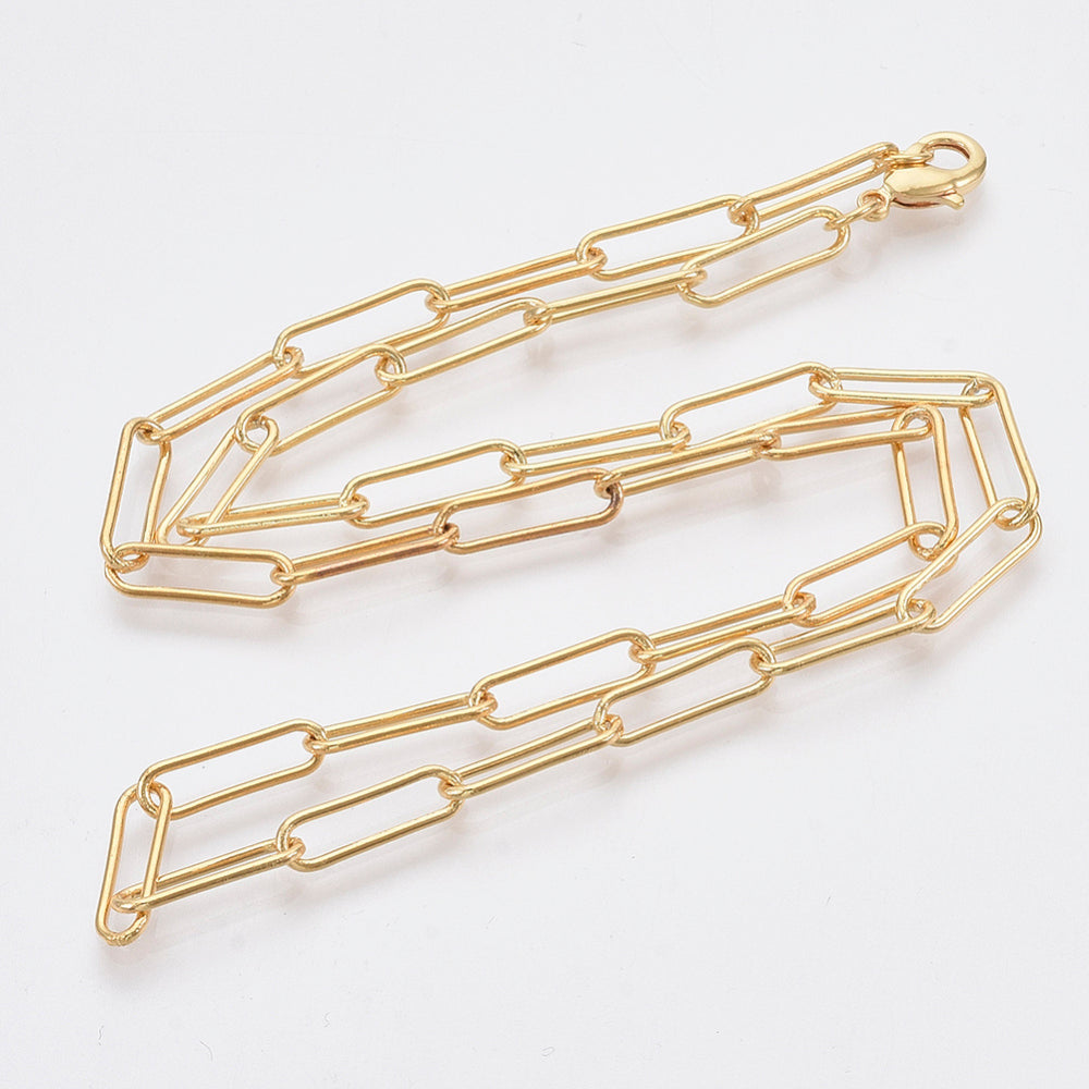 Paper Clip 18k Gold Plated Necklace