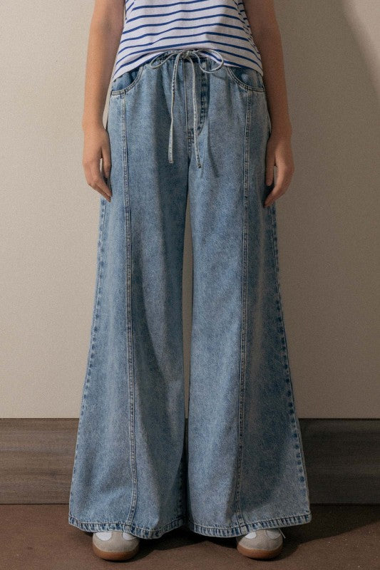 Wide-leg Denim Lounge Pants