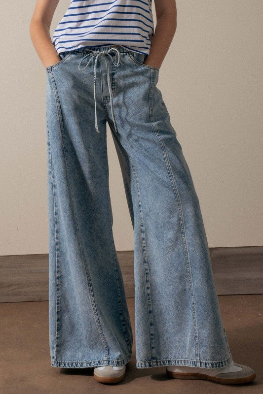 Wide-leg Denim Lounge Pants