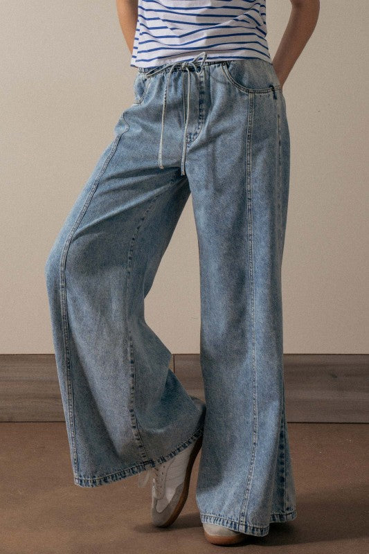 Wide-leg Denim Lounge Pants