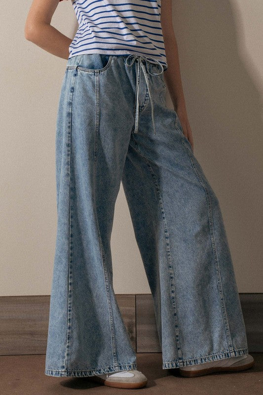 Wide-leg Denim Lounge Pants
