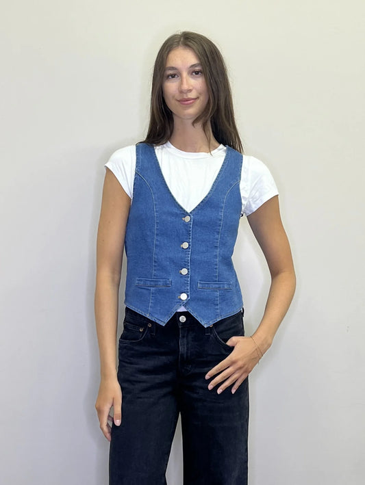 Stretch Denim Vest