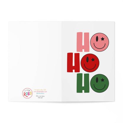 Ho Ho Ho Smiley Face Christmas Card