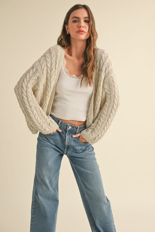 Light Weight Cable Knitted Cardigan