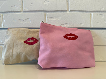 Embroidered Cosmetic Pouch
