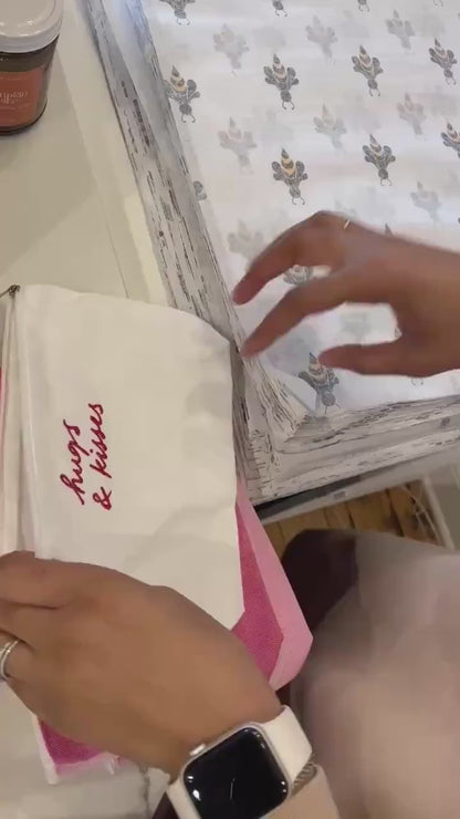 Embroidered Cosmetic Pouch