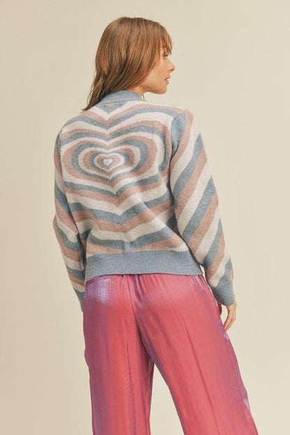 Heart Knit Pattern Sweater