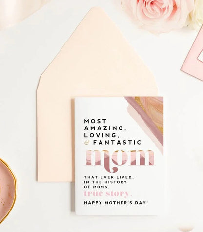 Most Amazing & Loving Mom - Sweet, Mother's Day Card